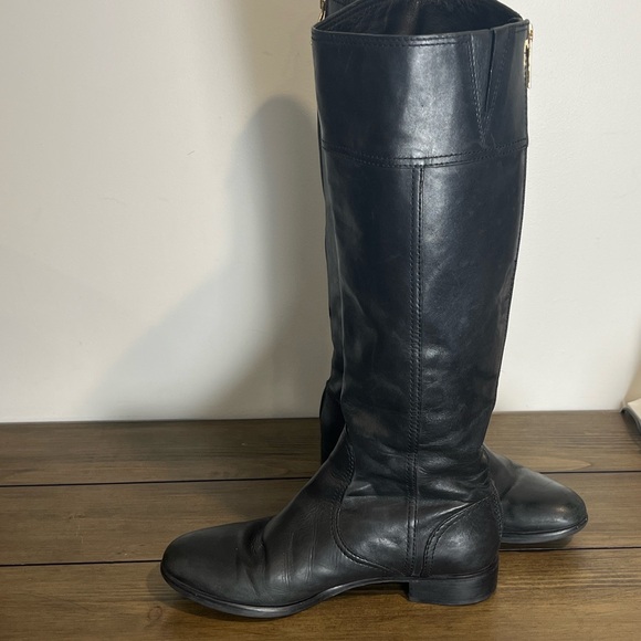 Tory Burch black leather Lawrie riding boots size 8M - Picture 7 of 14